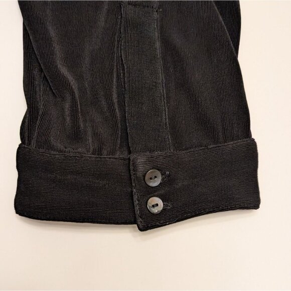 Chico's Travelers Tunic Black Button-Front Mandarin Collar Shirt Size 3 US XL 16 - Picture 4 of 9